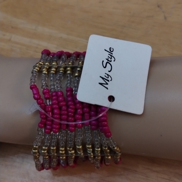 NWT My style women's multi strand pink bracelet - Picture 2 of 4